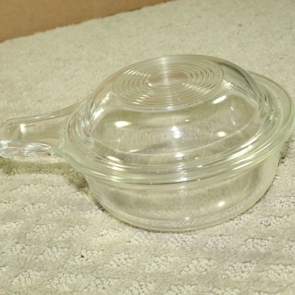 Vtg Pyrex # 601-B & C Clear Glass Grab It Covered 550L Baking Dish & Lid